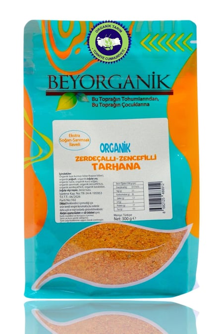 Organik Zerdeçallı-Zencefilli Tarhana 300gr (EKSTRA SOĞAN-SARIMSAK İLAVELİ)  (PESTİSİT VE AFLATOKSİN ANALİZLİ) 