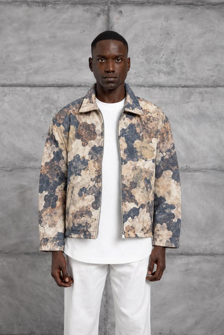 Bej DESENLİ OVERSIZE CEKET