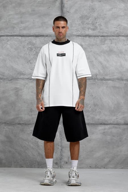 Beyaz Dont Cry Baskılı Oversize Tshirt