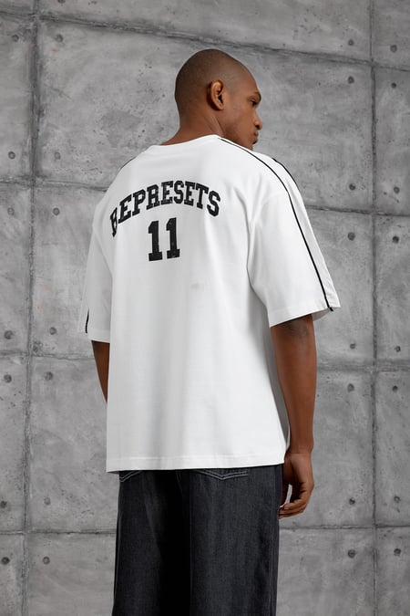 Beyaz OVERCOMEE BASKILI OVERSIZE TSHIRT