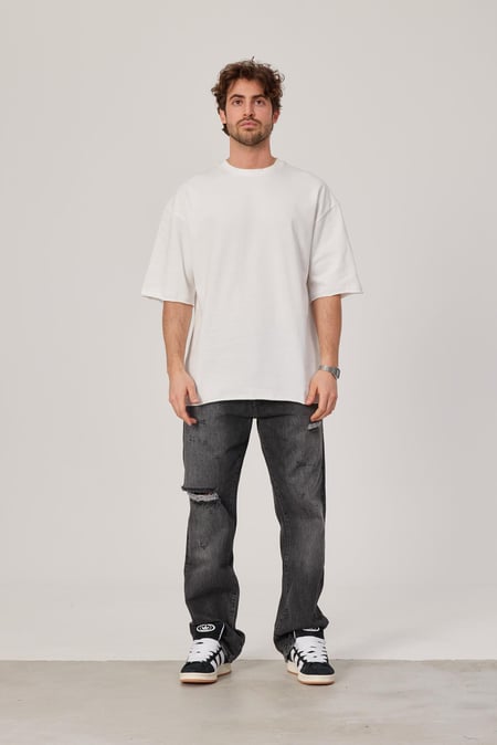 Beyaz Oversize Basic Tshirt