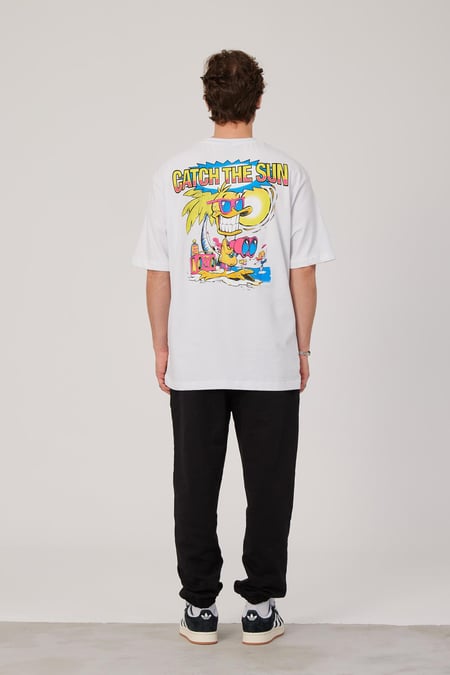 Catch The Sun Renkli Baskılı Beyaz Tshirt