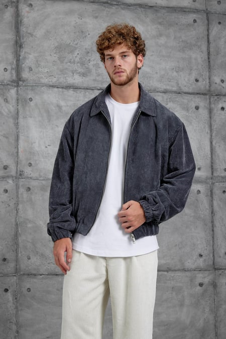 Füme 251 Kadife Kumaş Oversize Ceket