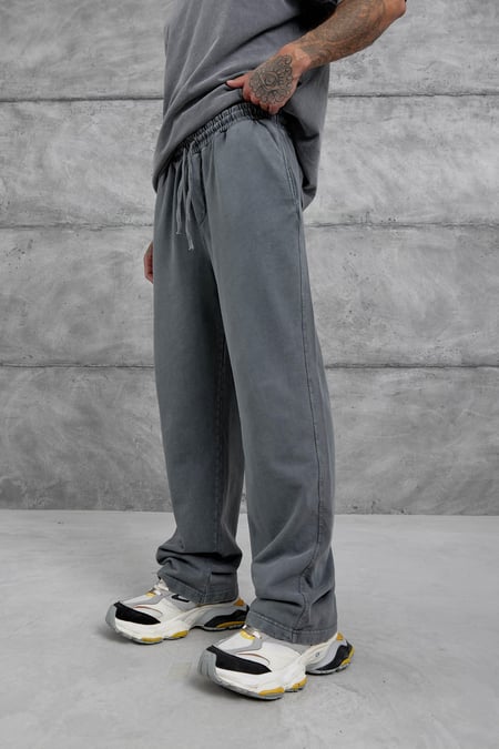 Füme Yıkamalı Basic Baggy Eşofman