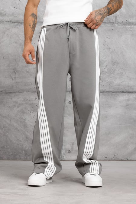 Gri 5 ÇİZGİ BAGGY EŞOFMAN ALTI
