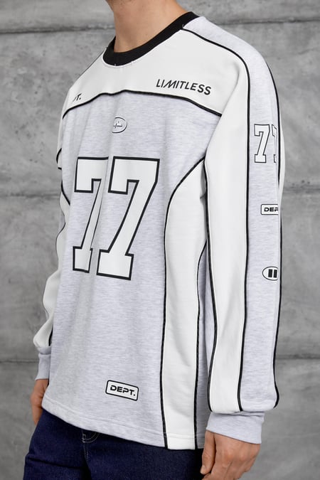 Gri 77 NUMARA OVERSİZE SWEATSHİRT