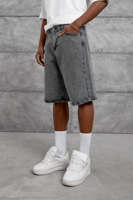 Gri CAPRI OVERSIZE KOT ŞORT