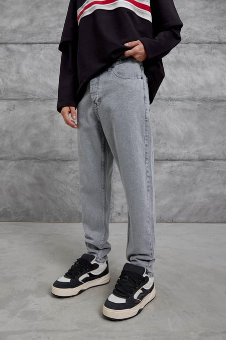 Gri MMX BOYFRİEND KALIP JEAN