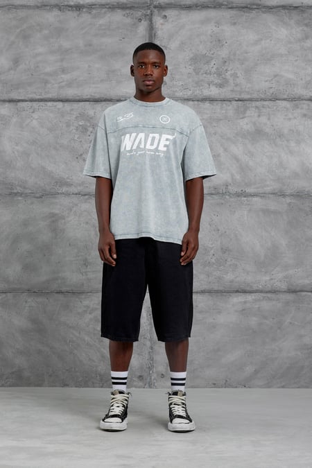 GRI Wade 3 Miami Baskılı Yıkamalı Oversize Tshirt