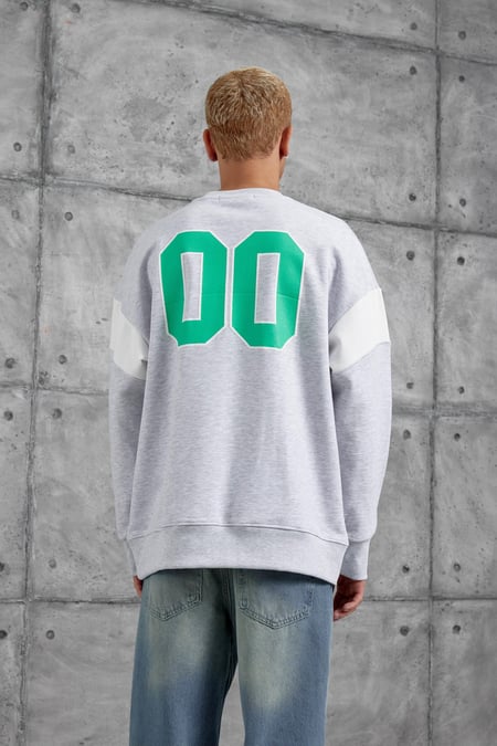 Gri XX BASKILI SWEATSHIRT