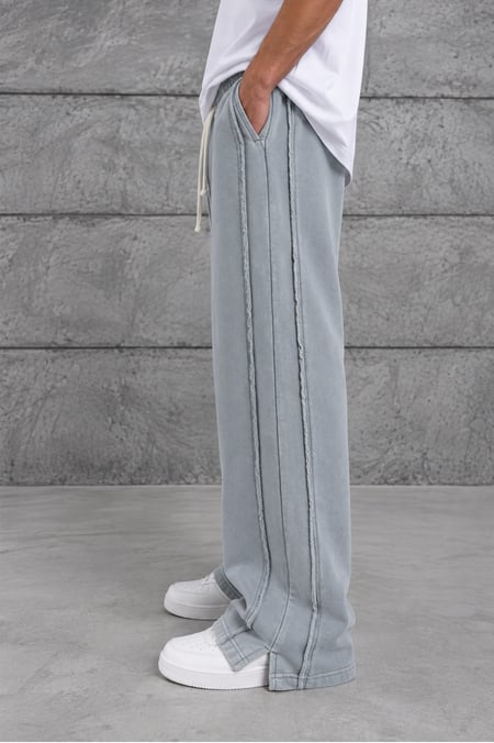 Gri YIKAMALI ŞERİTLİ BAGGY EŞOFMAN ALTI
