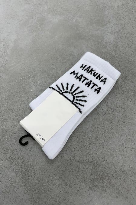 Hakuna Matata Beyaz Çorap