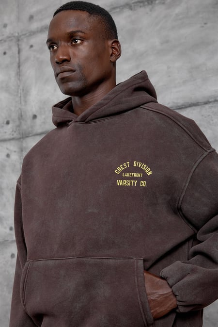 Kahverengi CRET DIVISION BASKI YIKAMALI OVERSIZE SWEATSHIRT