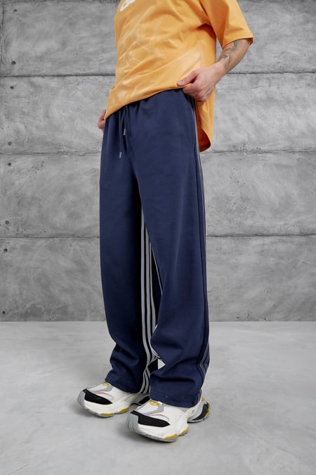 Lacivert Dikiş Detaylı Baggy Eşofman Altı