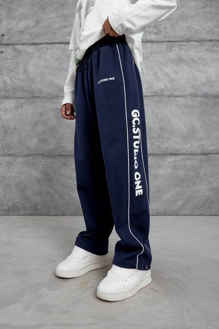 Lacivert Gc Studio Yazılı Baggy Kalıp Eşofman Altı