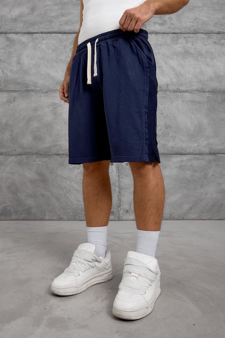 Lacivert NMRC OVERSIZE YIKAMALI ŞORT