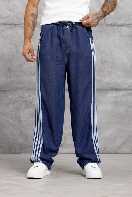 Mavi DENIM ÇİZGİLİ BAGGY JEAN