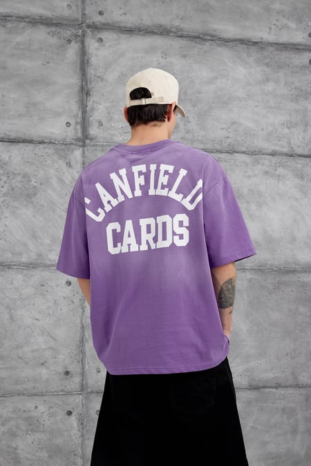 Mor Canfield Card Yazılı Oversize Tshirt