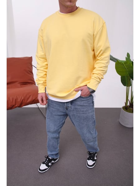 Nomarc Basic Pamuk Sarı Sweatshirt