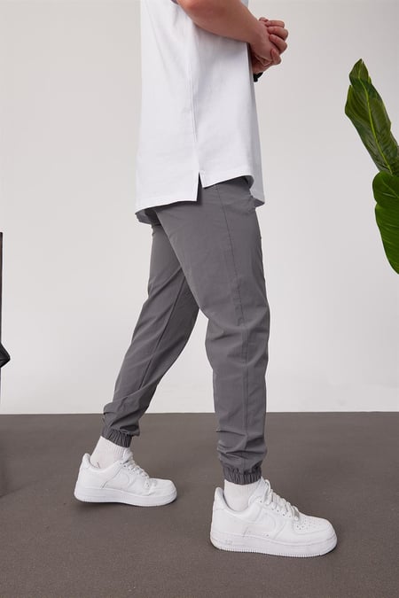 Paraşüt Kumaş Gri Jogging