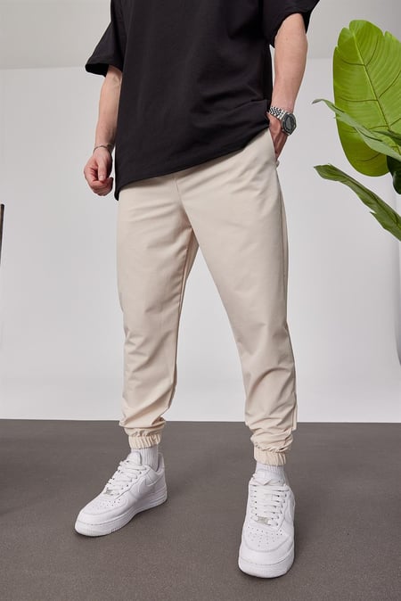 Paraşüt Kumaş Krem Jogging