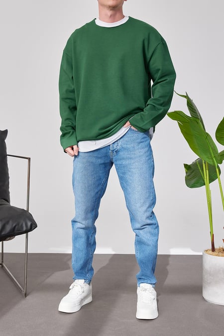 Pis Yaka Yeşil Sweatshirt