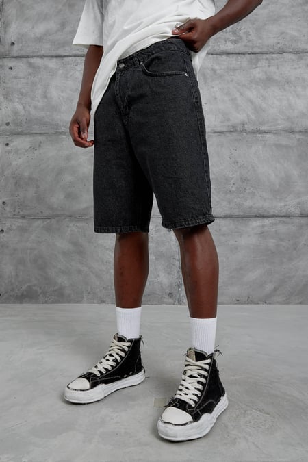Siyah Mb Oversize Kot Şort