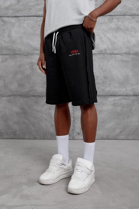Siyah NAKIS BASKILI OVERSIZE SORT