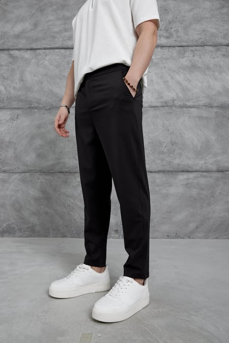 Siyah Nmrc Paraşüt Kumaş Boyfriend Pantolon