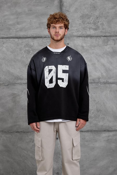 Siyah Nmrc Rakam Baskılı Oversize Sweatshirt