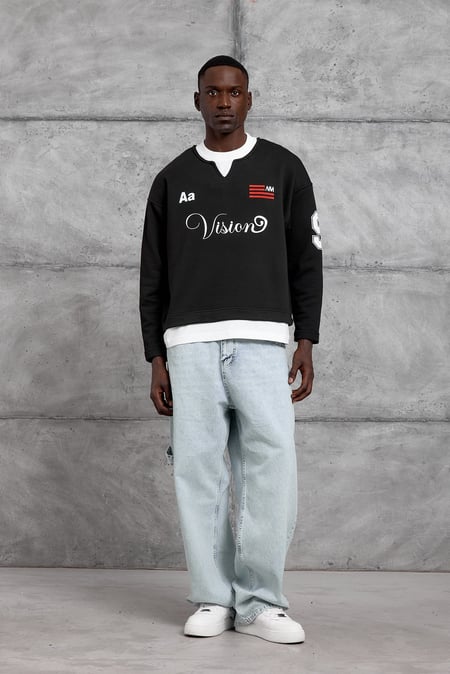 Siyah NMRC RAKAMLI OVERSIZE SWEATSHIRT