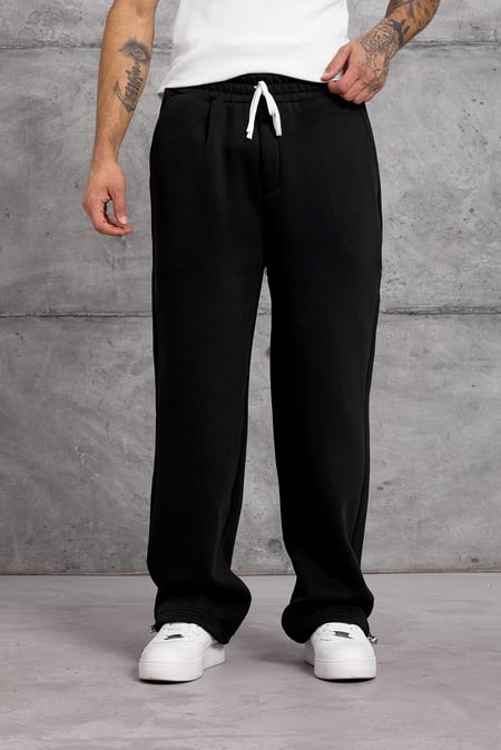 Siyah ŞARDONLU KUMAŞ BASİC  BAGGY EŞOFMAN ALTI