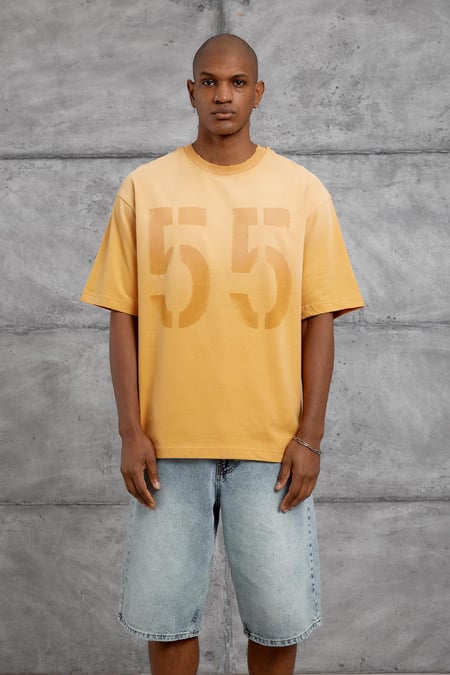 Turuncu 55 SPREY DETAYLI OVERSIZE TSHIRT