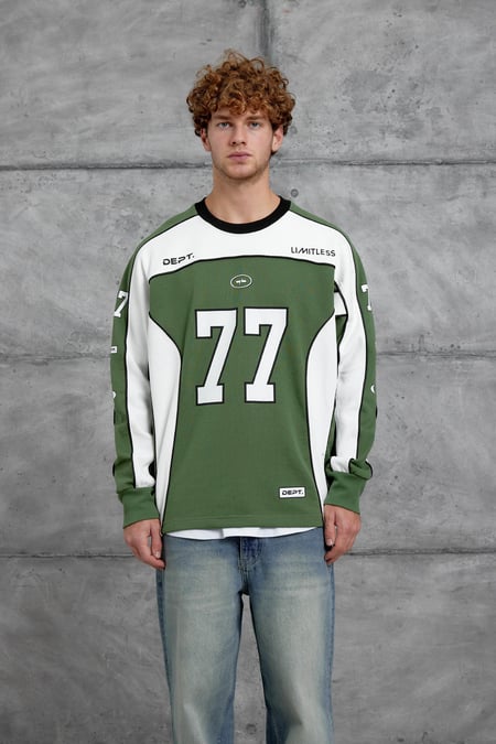 Yeşil 77 NUMARA OVERSİZE SWEATSHİRT