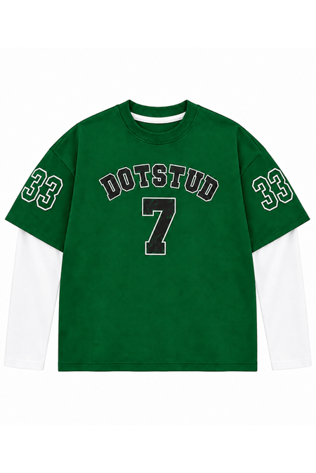 Yeşil DOTSTUD 7 BASKILI OVERSIZE SWEATSHIRT