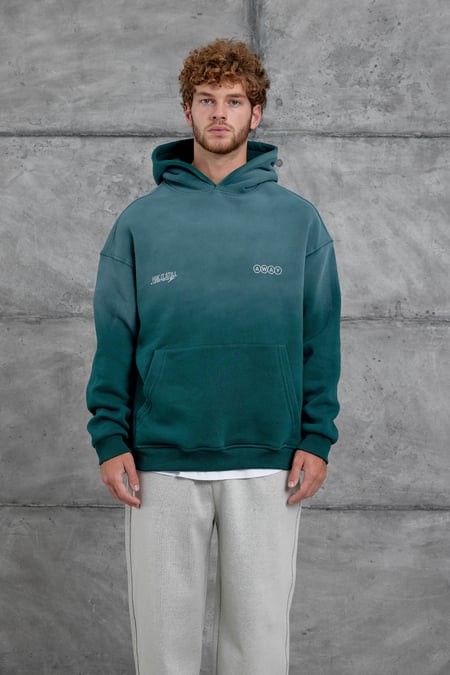 Yeşil Esent Püskürtme Detaylı Oversize Sweatshirt