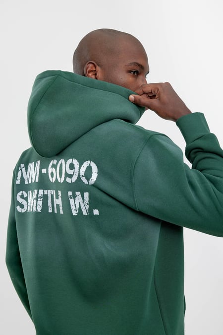 Yeşil NM-6090 Baskılı Kapüşonlu Sweatshirt