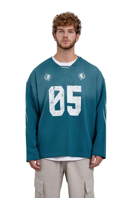 Yeşil Nmrc Rakam Baskılı Oversize Sweatshirt