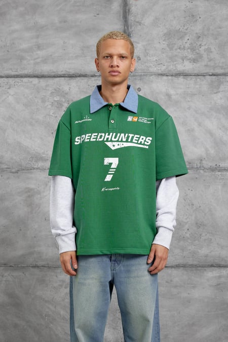 Yeşil SPEEDHUNTERS BASKILI OVERSİZE SWEATSHİRT
