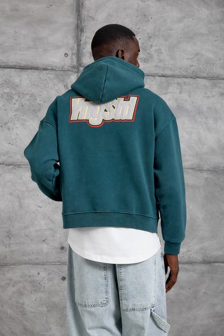 Yeşil VM YIKAMALI OVERSIZE KAPÜŞONLU SWAETSHIRT