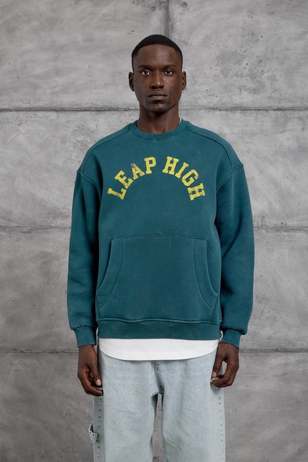 Yeşil YIKAMALI KUMAŞ OVERSIZE SWEATSHIRT