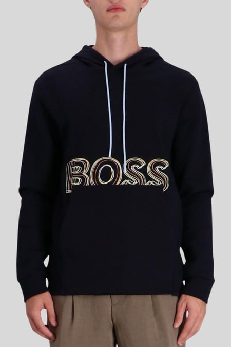 Boss  Regular Fit Kapüşonlu Erkek Sweatshirt Mavi 402