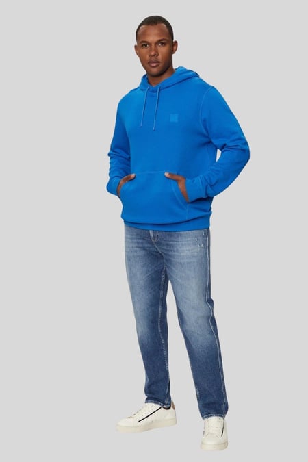 Boss Regular Fit Kapüşonlu Erkek Sweatshirt Mavi 465