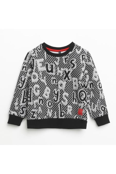 Erkek Garson Nakışlı Bisiklek Yaka Sweatshirt 6-16 Yaş
