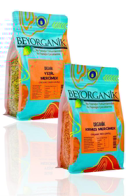 2'li Mercimek Seti Organik Kırmızı Mercimek 500gr Organik Yeşil Mercimek 500gr (PESTİSİT V görseli.
