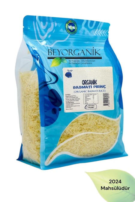 Organik Basmati Pirinç 2,5kg (Pestisit ve Aflatoksin Analizli) görseli.