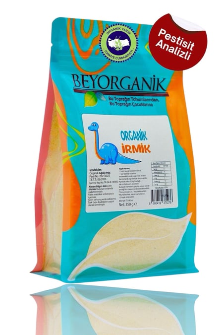Organik Bebek İrmiği 350gr (PESTİSİT VE AFLATOKSİN ANALİZLİ) görseli.
