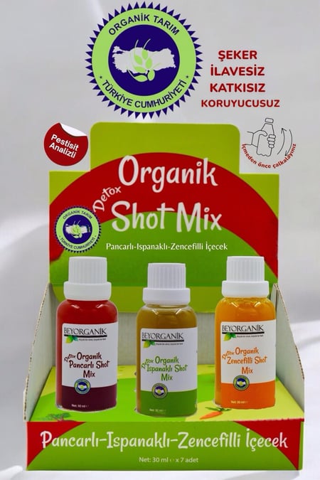 Organik Detox Shot Mix ( Detox Sirkesi) pancarlı,ıspanaklı,zencefilli içecek (PESTİSİT ANALİZLİ)
görseli.