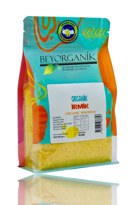 Organik İrmik 500gr (PESTİSİT VE AFLATOKSİN ANALİZLİ) görseli.