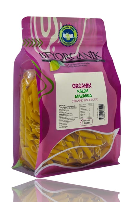 Organik Kalem Makarna UZUN PENNE 500gr (Pestisit ve Aflatoksin Analizli) görseli.